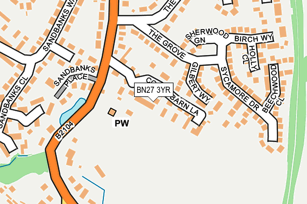BN27 3YR map - OS OpenMap – Local (Ordnance Survey)