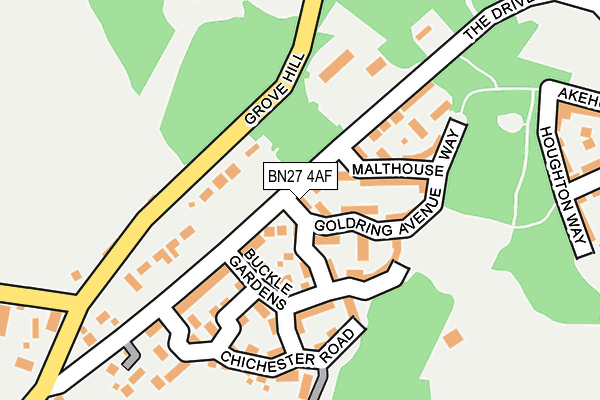 BN27 4AF map - OS OpenMap – Local (Ordnance Survey)
