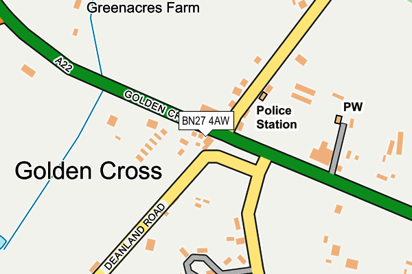 BN27 4AW map - OS OpenMap – Local (Ordnance Survey)