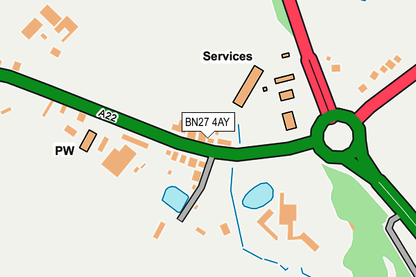 BN27 4AY map - OS OpenMap – Local (Ordnance Survey)