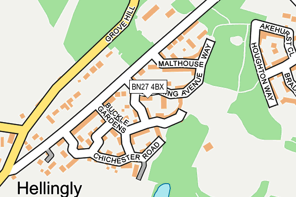 BN27 4BX map - OS OpenMap – Local (Ordnance Survey)