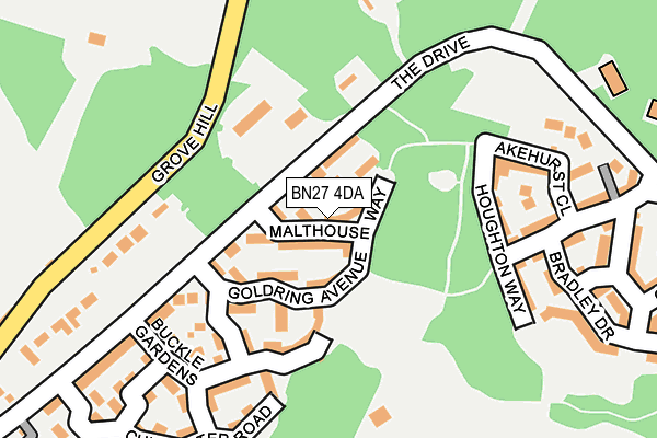 BN27 4DA map - OS OpenMap – Local (Ordnance Survey)