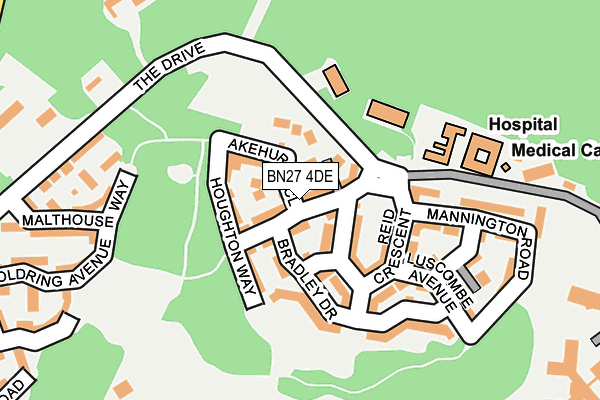 BN27 4DE map - OS OpenMap – Local (Ordnance Survey)