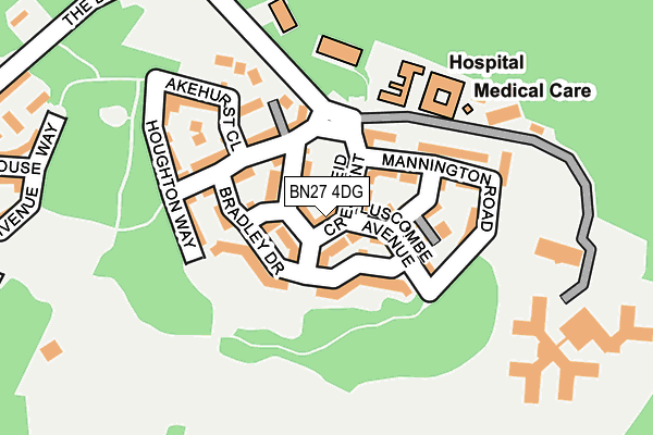 BN27 4DG map - OS OpenMap – Local (Ordnance Survey)