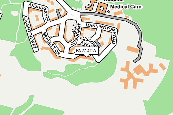 BN27 4DW map - OS OpenMap – Local (Ordnance Survey)