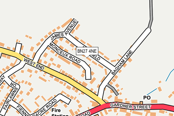BN27 4NE map - OS OpenMap – Local (Ordnance Survey)