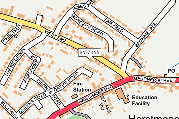 BN27 4NN map - OS OpenMap – Local (Ordnance Survey)