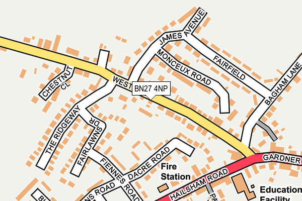 BN27 4NP map - OS OpenMap – Local (Ordnance Survey)