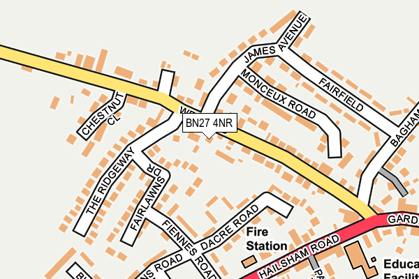 BN27 4NR map - OS OpenMap – Local (Ordnance Survey)