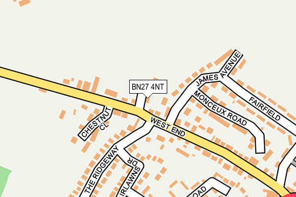 BN27 4NT map - OS OpenMap – Local (Ordnance Survey)