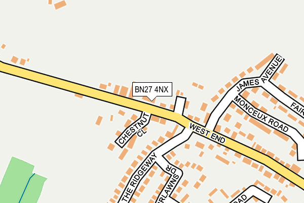 BN27 4NX map - OS OpenMap – Local (Ordnance Survey)