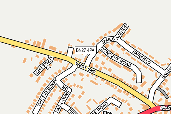 BN27 4PA map - OS OpenMap – Local (Ordnance Survey)