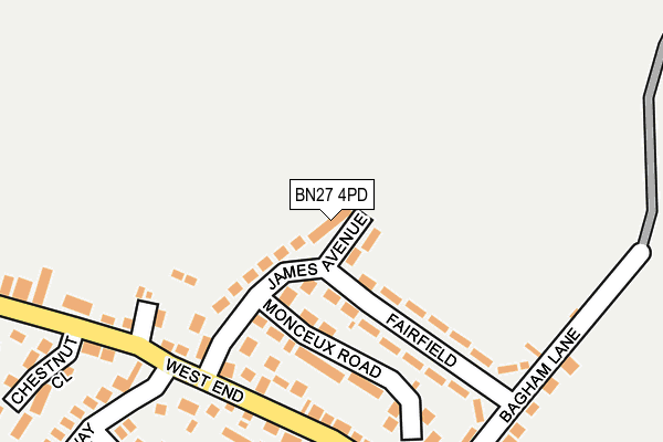 BN27 4PD map - OS OpenMap – Local (Ordnance Survey)