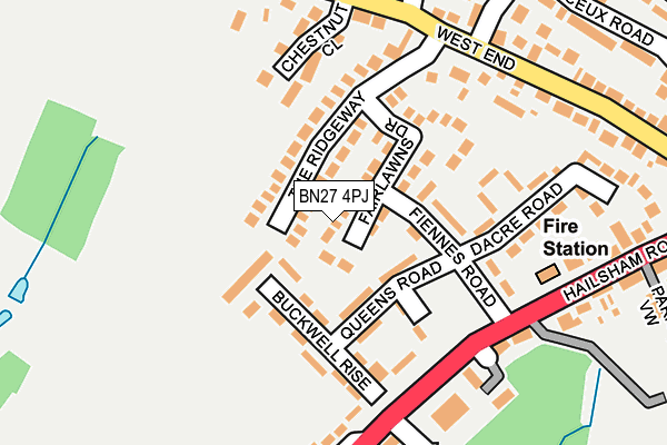 BN27 4PJ map - OS OpenMap – Local (Ordnance Survey)