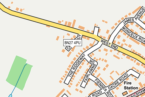 BN27 4PU map - OS OpenMap – Local (Ordnance Survey)