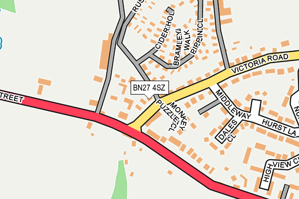 BN27 4SZ map - OS OpenMap – Local (Ordnance Survey)