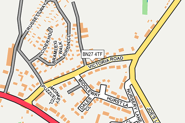 BN27 4TF map - OS OpenMap – Local (Ordnance Survey)
