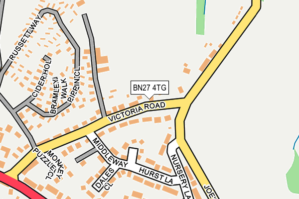 BN27 4TG map - OS OpenMap – Local (Ordnance Survey)