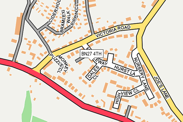 BN27 4TH map - OS OpenMap – Local (Ordnance Survey)