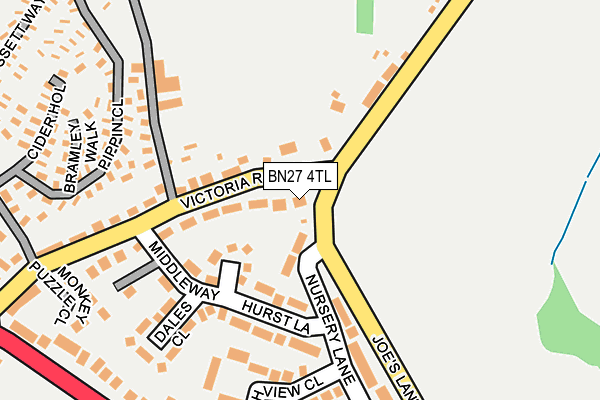 BN27 4TL map - OS OpenMap – Local (Ordnance Survey)