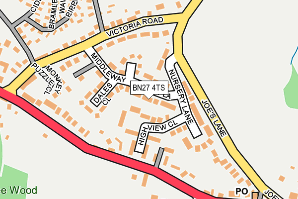 BN27 4TS map - OS OpenMap – Local (Ordnance Survey)