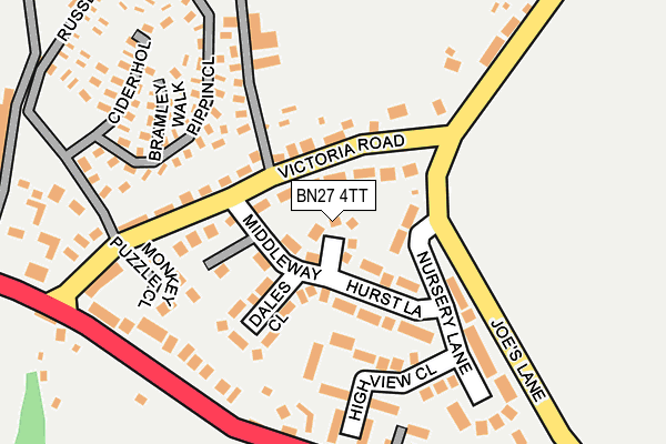 BN27 4TT map - OS OpenMap – Local (Ordnance Survey)