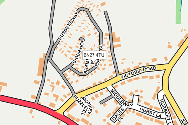 BN27 4TU map - OS OpenMap – Local (Ordnance Survey)