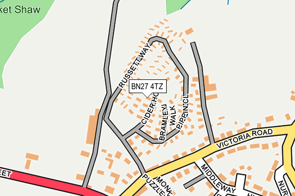 BN27 4TZ map - OS OpenMap – Local (Ordnance Survey)