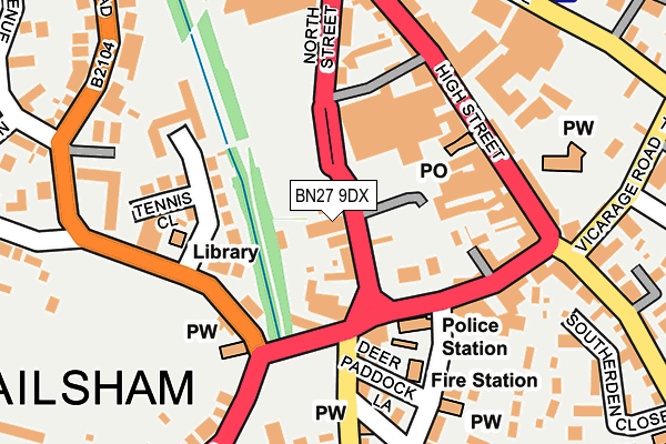 BN27 9DX map - OS OpenMap – Local (Ordnance Survey)