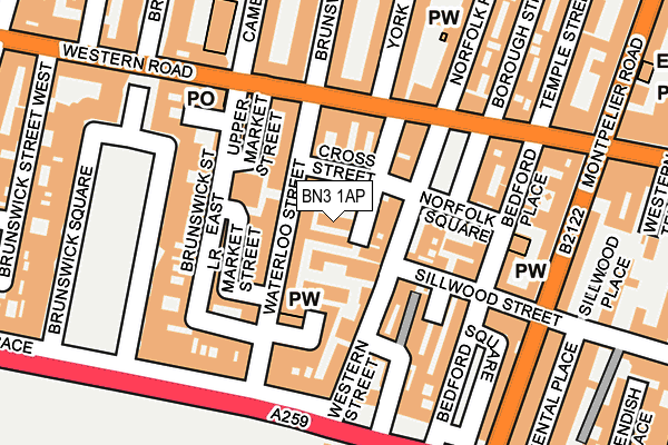BN3 1AP map - OS OpenMap – Local (Ordnance Survey)