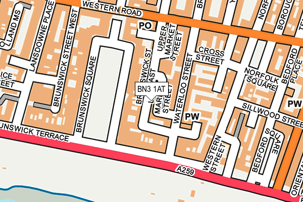 BN3 1AT map - OS OpenMap – Local (Ordnance Survey)