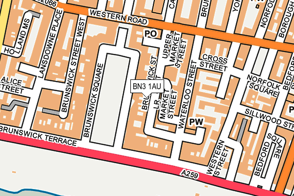 BN3 1AU map - OS OpenMap – Local (Ordnance Survey)