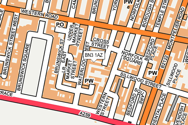 BN3 1AZ map - OS OpenMap – Local (Ordnance Survey)
