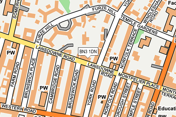 BN3 1DN map - OS OpenMap – Local (Ordnance Survey)
