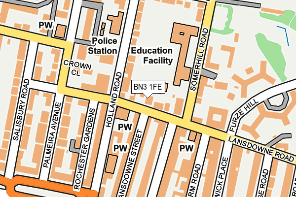 BN3 1FE map - OS OpenMap – Local (Ordnance Survey)