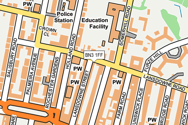 BN3 1FF map - OS OpenMap – Local (Ordnance Survey)