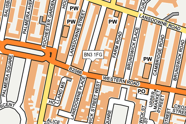 Map of 68 LANSDOWNE PLACE HOVE LIMITED at local scale