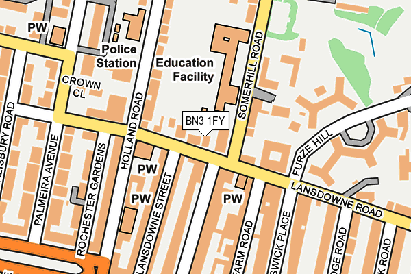BN3 1FY map - OS OpenMap – Local (Ordnance Survey)