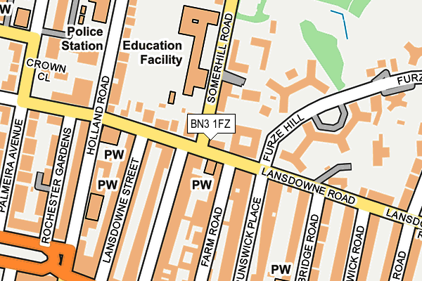 BN3 1FZ map - OS OpenMap – Local (Ordnance Survey)