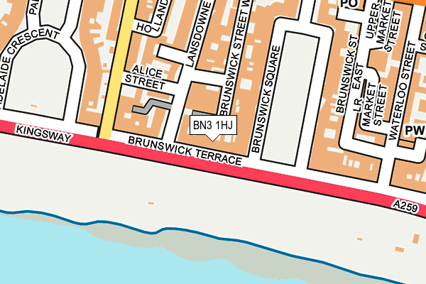 Map of 22 BRUNSWICK TERRACE MANAGEMENT LIMITED at local scale