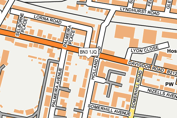 BN3 1JQ map - OS OpenMap – Local (Ordnance Survey)