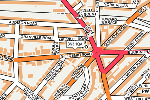 BN3 1QA map - OS OpenMap – Local (Ordnance Survey)