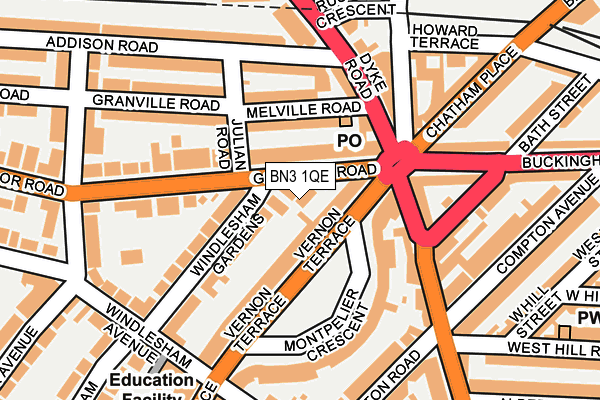 BN3 1QE map - OS OpenMap – Local (Ordnance Survey)