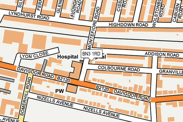 Map of HARRISONS OF HOVE LTD at local scale