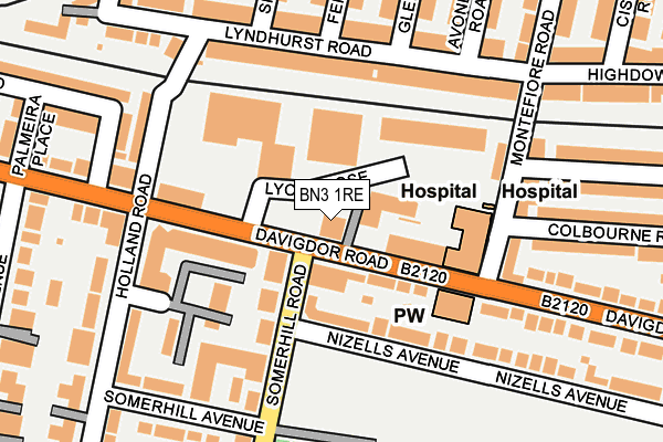 BN3 1RE map - OS OpenMap – Local (Ordnance Survey)
