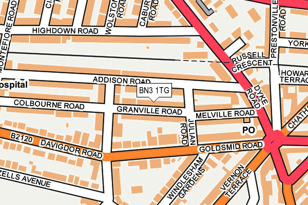 BN3 1TG map - OS OpenMap – Local (Ordnance Survey)