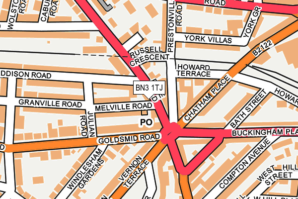 BN3 1TJ map - OS OpenMap – Local (Ordnance Survey)