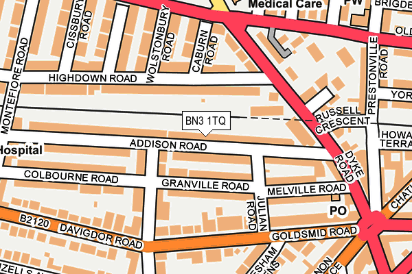 BN3 1TQ map - OS OpenMap – Local (Ordnance Survey)