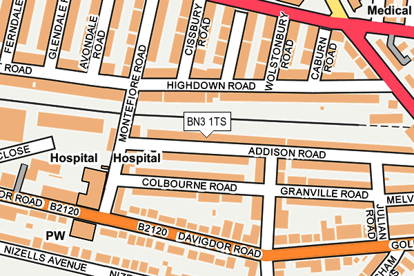 BN3 1TS map - OS OpenMap – Local (Ordnance Survey)