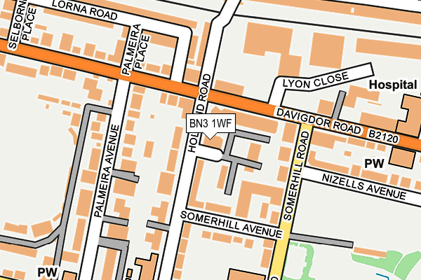 BN3 1WF map - OS OpenMap – Local (Ordnance Survey)
